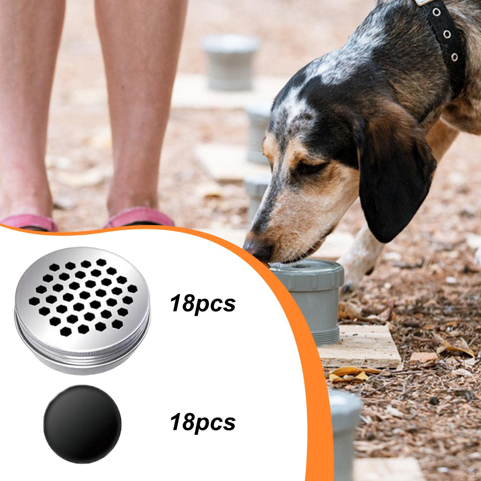 

18 Pieces Dog Scent Training Kit with Hollow Lids, 60ml ,Round Reusable Small for Agility Smell