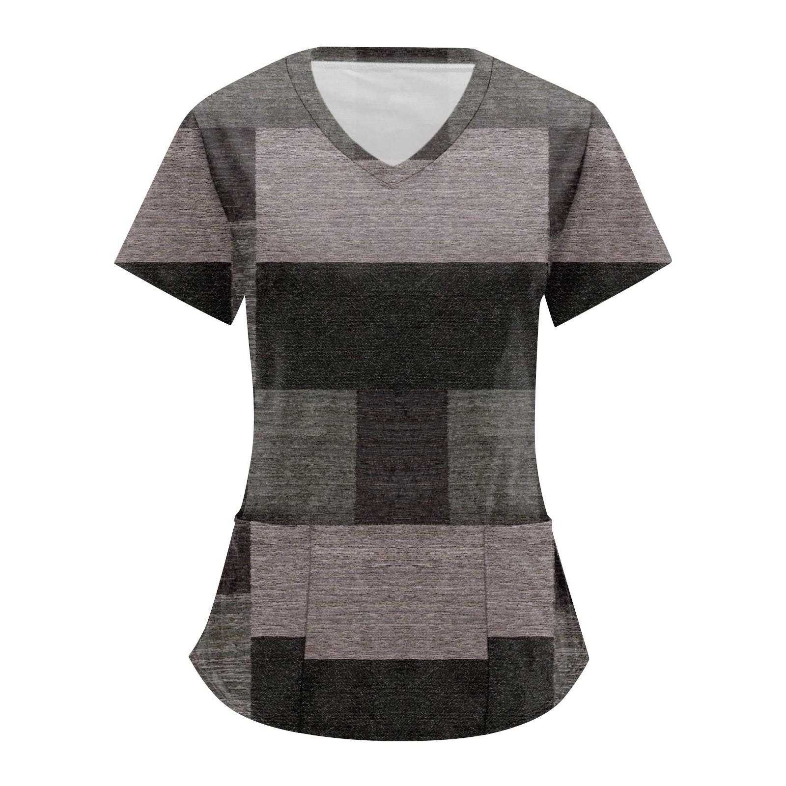 Женские топы с короткими рукавами и v-образным вырезом с принтом — фото 4