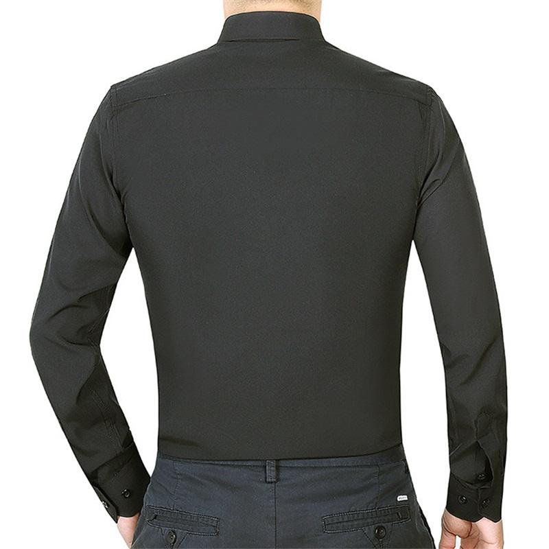 6XL 7XL Men's Classic Long Sleeve Formal Shirt Solid Color Business Office Fashion Black Blue White Dress Shirts Casual Work Top