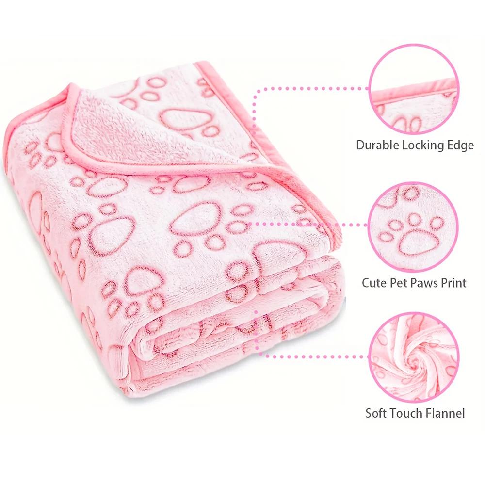Pet Blanket,Soft Fluffy,High Quality,Cute Paw Print Dog Blanket,Pet Pad Warm Cozy Blanket