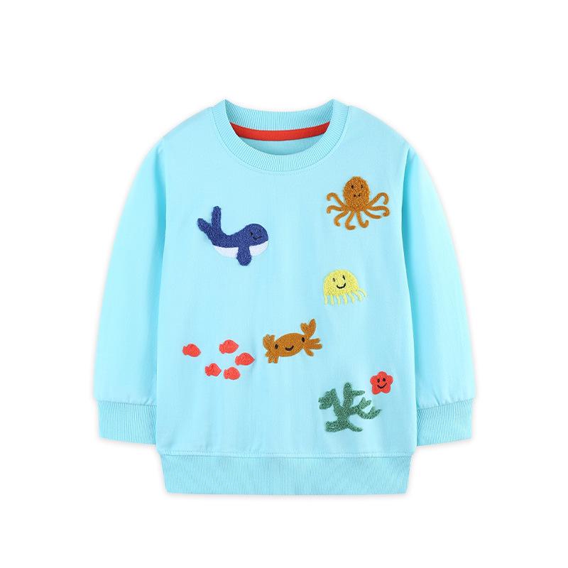 Girls European Style Cute Towel Embroidery Pullover Hoodie - Knit Cotton Toddler Sportswear 90cm