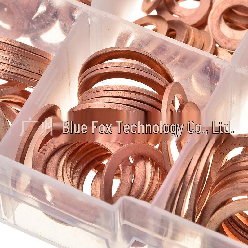 Copper Oil Seal Washers Set, 200 Pcs (M5-M14) with Box