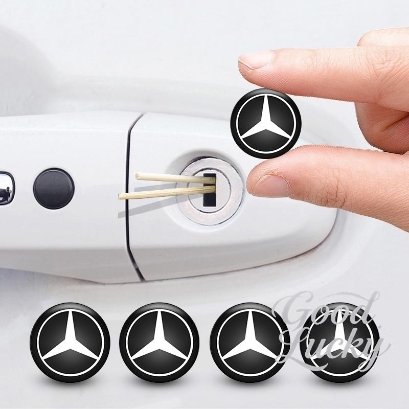 4pcs Car Anti-blocking Remote Keyhole Door Lock Keyhole Stickers For Mercedes Benz A B C E S Class C200 C300 E350 E260L W205 NI9