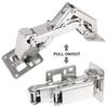 2PCS Adjustable Concealed Hinges For Cabinet Doors, 175° Opening Angle With Screws Stainless Steel Mounting Hardware
