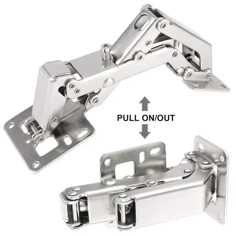 2PCS Adjustable Concealed Hinges For Cabinet Doors, 175° Opening Angle With Screws Stainless Steel Mounting Hardware