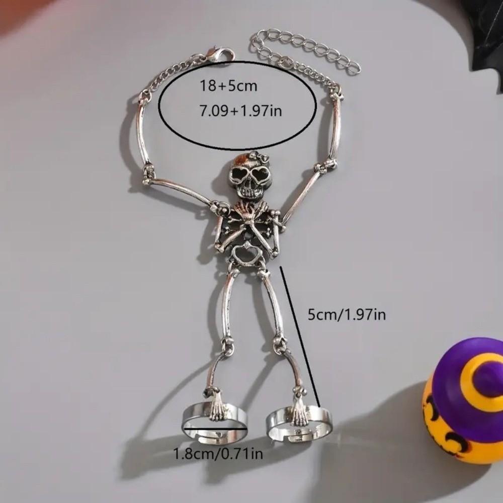 Zinc Zinc Alloy Material Skull Skeleton Hand Chain Retro Style Goth Punk Jewelry  Halloween Accessories