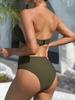 New Solid Color Bandeau Drawstring Bikini - Women's Tight-Fitting Split Swimsuit