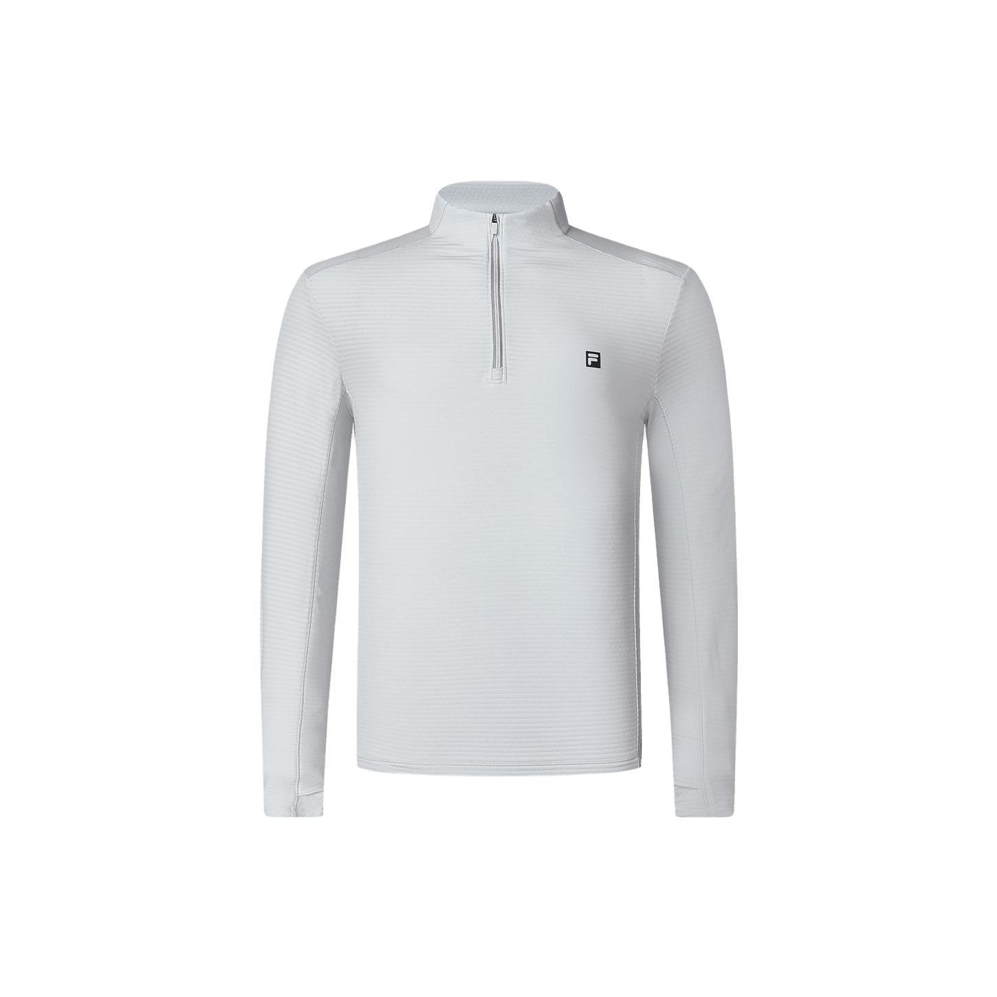 

FILA Solid Color Stand Collar Fitness Slim Fit Knitted Long Sleeve T-Shirt Men Tops Light-Blue A11M411202FLB M