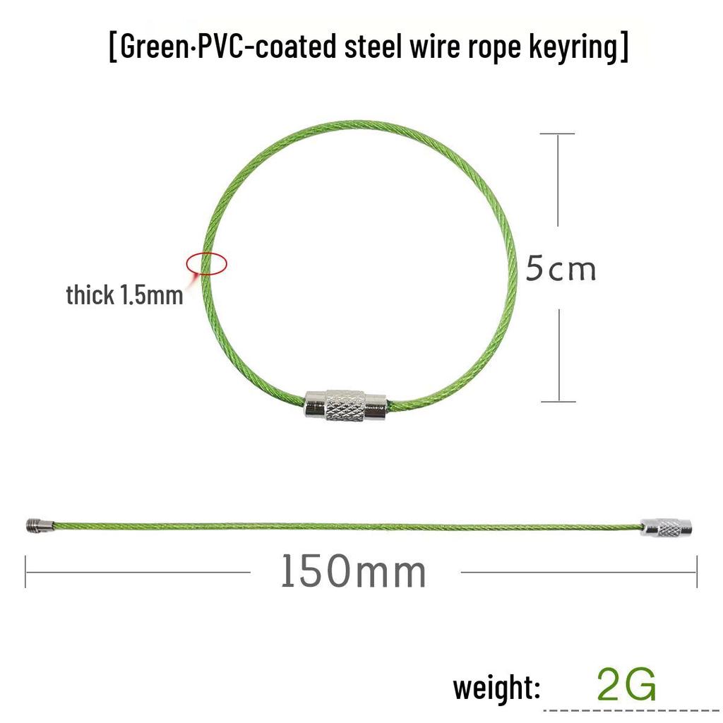 Rainbow Coated Steel Wire Keyring: Multi-Purpose Stainless Steel Snap Hook