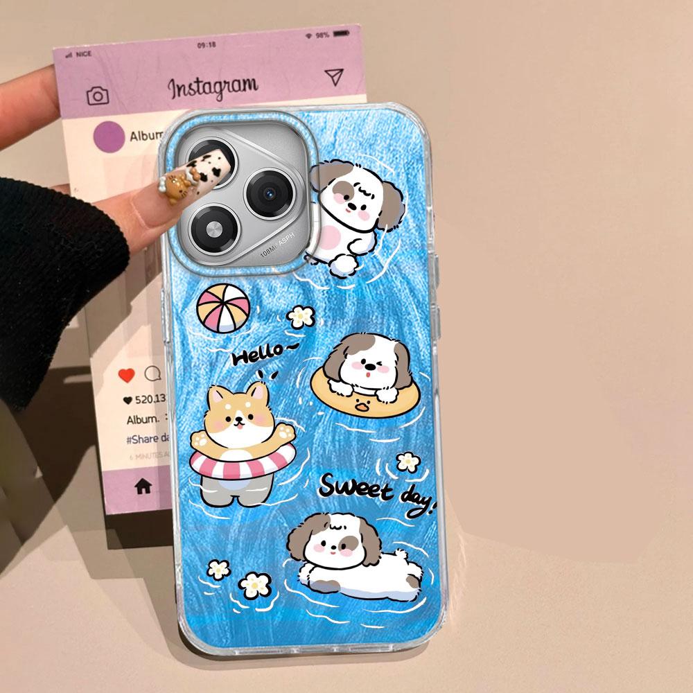 Purple Graffiti Cute Face Camlet Texture Phone Case for Honor 400 200 Pro Magic7 6 5 Lite X9a X9c X8b X8a X8c Silicone TPU Cover