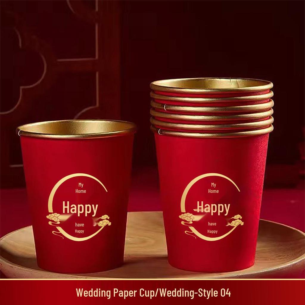 Gold Foil Thickened Paper Cups for Weddings and Engagements