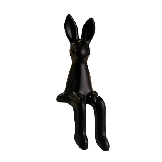 Long Ear Bunny Figurine Colorful Sitting Rabbit Statue Animal Sculpture Home Office Desktop Car Dashboard Decoration