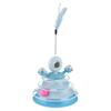 Blue 4-Layer Cat Ball Tower Toy with Feather & Catnip for Exercise