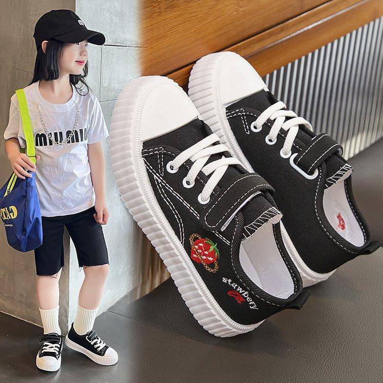 Versatile Girls Canvas Shoes Korean Version of Spring and Autumn New Children's Little White Shoes Middle and Old Children's Leisure Internet C