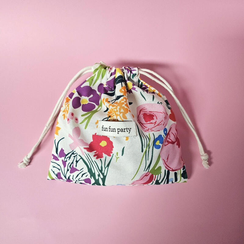 Flower Fabric String Pouch