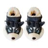 Fashion New Unisex Husky Cartoon Slippers Winter Plush Lined Anti-Slip Indoor Home Shoes Warm Comfortable Couples Fuzzy House Booties