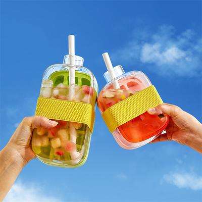 1pc Ice Cube Tray With Lid No Touch Silicone Ice Cube Tray For Freezer No Spill Ice Tray For Freezer With Straw Cable Tie Mold