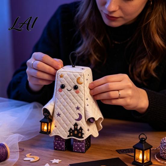 Handmade Christmas Tree Ornaments Halloween Rag Doll DIY Kit Patchwork Sewing Craft Set with Decorative Figure Kits Pre-Cut Fabrics Beginner-Friendly