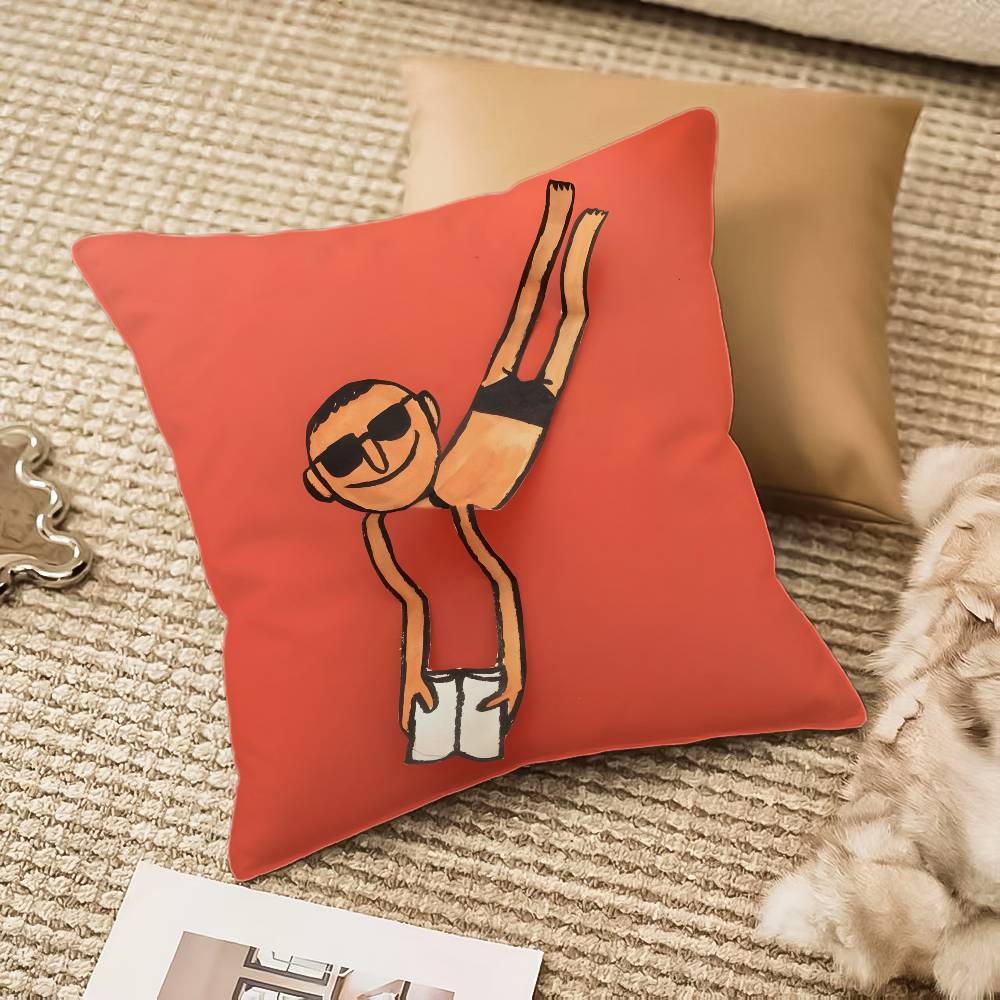J-Jean Art J-Jullien Pillow Case Anti-dustmite Pillowcase Invisible zipper silky plush Sofa