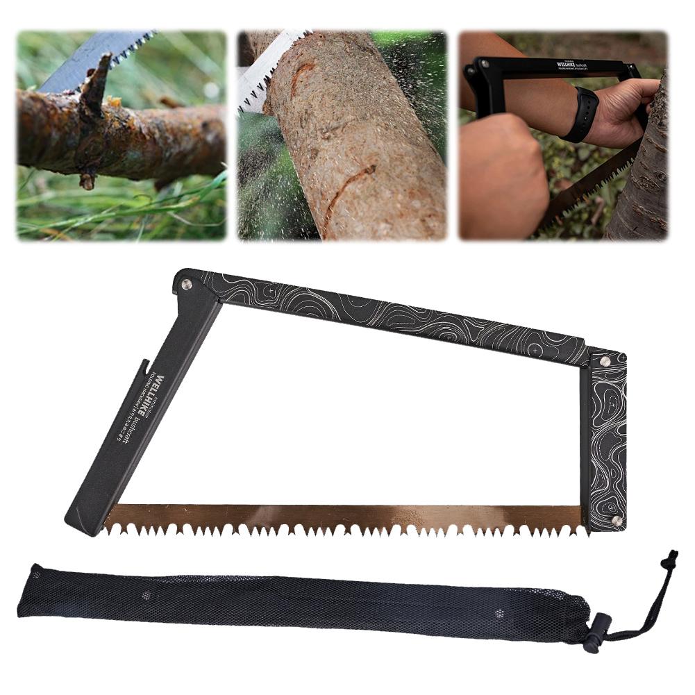 Folding Saw with Storage Bag Cutting Tree Hand Saw Aluminum Alloy Camping Foldable Hand Saw for Wood Branches