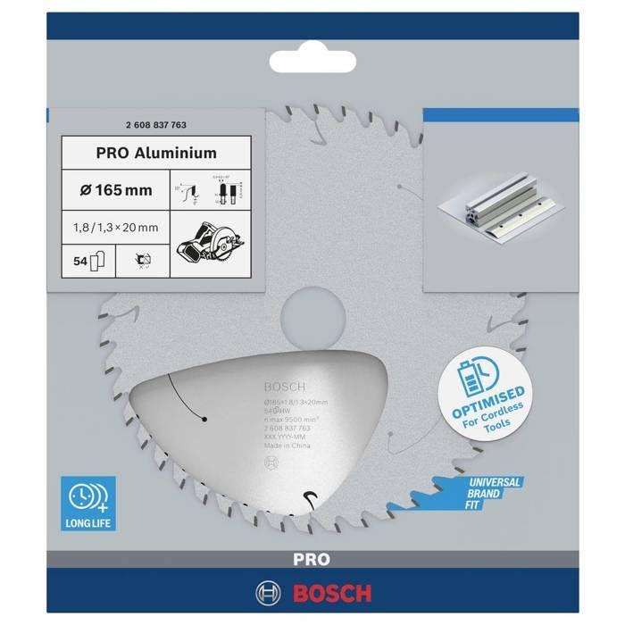 Lame de scie circulaire pour aluminium - BOSCH PROFESSIONAL - 2608837763 - 16,5cm - 54 dents - 1,8mm