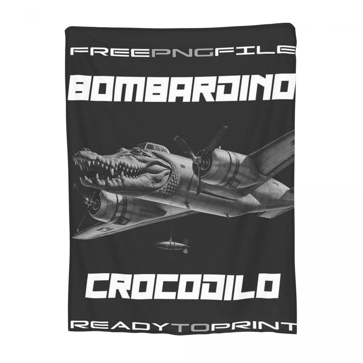 

Bombardiro Crocodilo Meme Italian Brainrot Blankets Flannel Sofa Throw Blanket Super Soft for Couch Office Throws Bedspread 30x40in