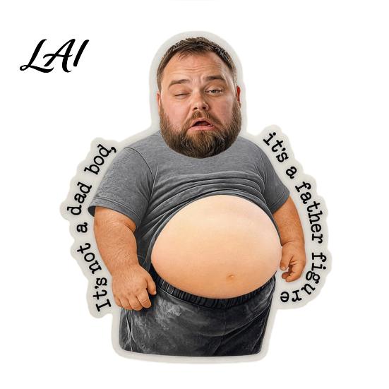 Zachte Buik Koelkastmagneet Papa met Buik Stressverlichter Knijp Notitiehouder Koelkastmagneet Foto voor Keukendecor