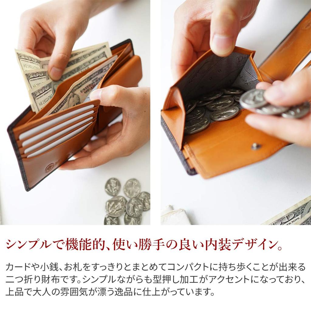 Black Bifold Wallet Genuine Leather Wave 0627200 Navy [Dakota Label] Men's BL-627200-60