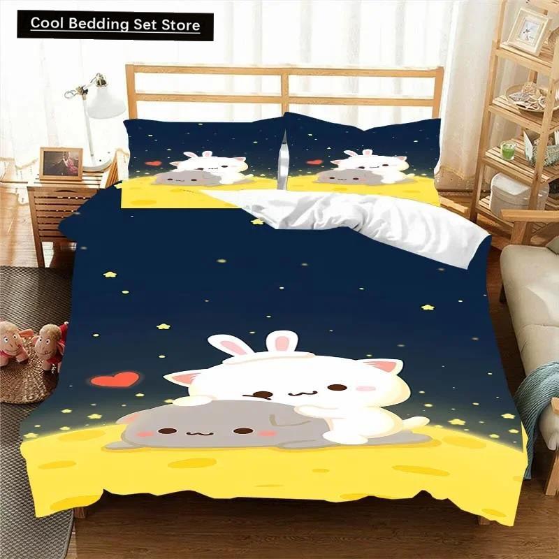 Kawaii Bubu and Dudu 3D Printing Anime Bedding Set Duvet Cover Comforter Bed Single Twin Full King Queen Size Bedding Set Kids