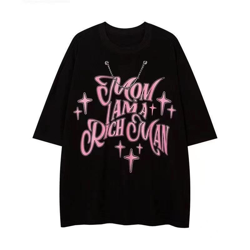 

Женская футболка с коротким рукавом с принтом букв/цифр, белая, черная 3XL чёрный