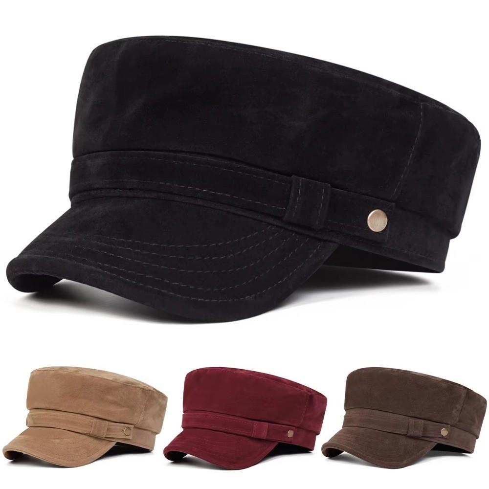 Autumn Winter Flat Top Baseball Caps Metal Buckle Octagonal Beret Hat Retro Artist Cap For Women