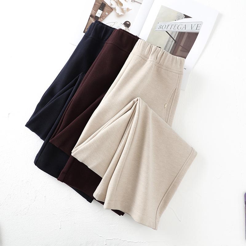 Women's Dark Cashmere Wide-Leg Pants 2024 - Elastic, Loose-Fit, Autumn/Winter Long Trousers
