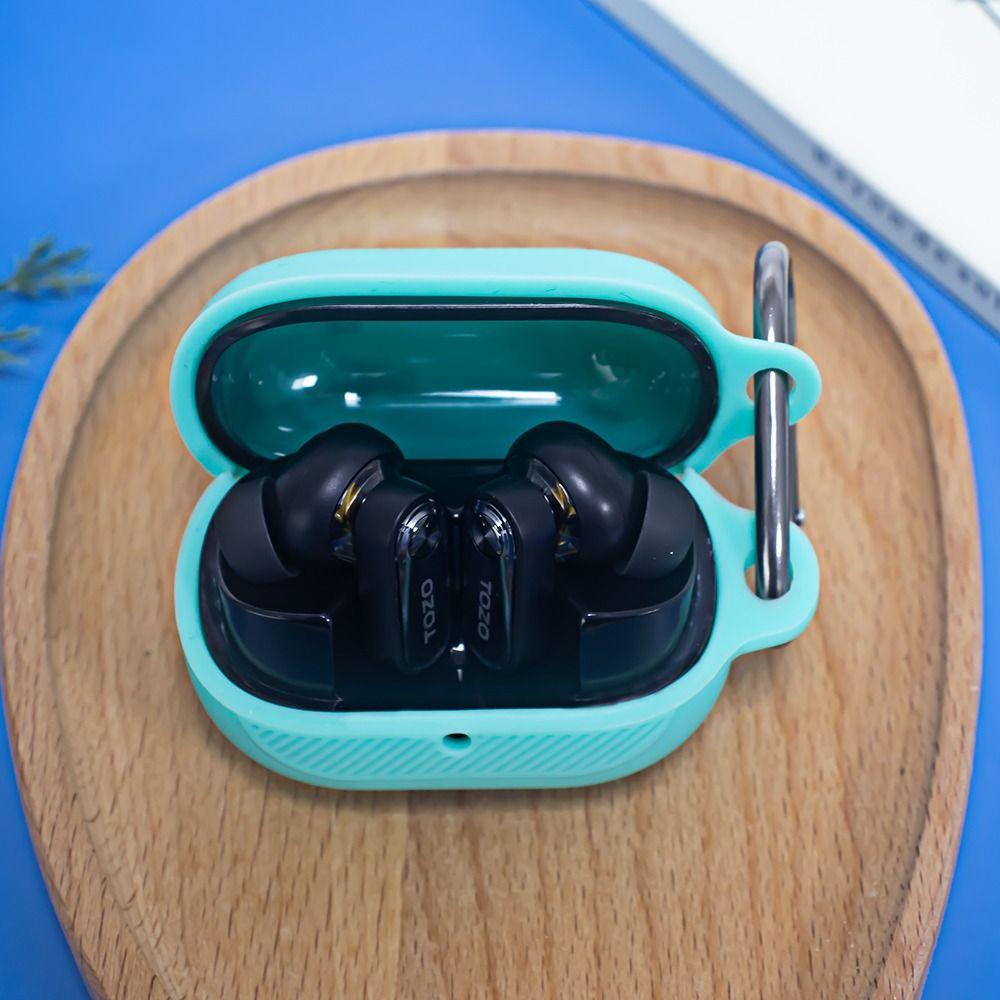 Silicone Earphone Case Shockproof With Keychain Protective Cover Anti-Scratch Protector Shell for TOZO Crystal Pods