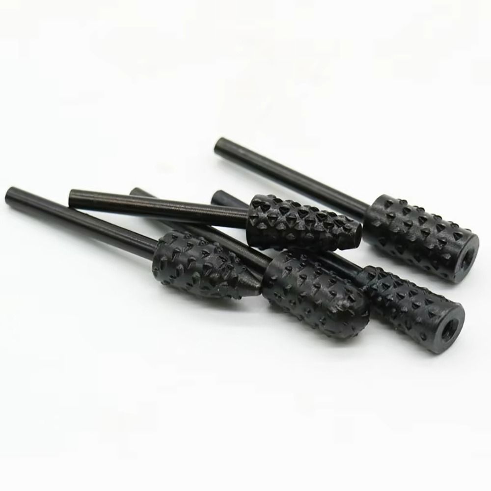 5/10Pcs Black Grey Rotary Burr Set 6mm Shank Grinding Head Drill Bits  for Woodworking Root Carving