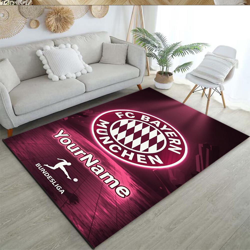 Bayern Munich Customize Your Name Area Rug Perfect for Game Room Study room Foyer Bedrooms Antislip Carpet Anime Office Decor Wedding Party Gift
