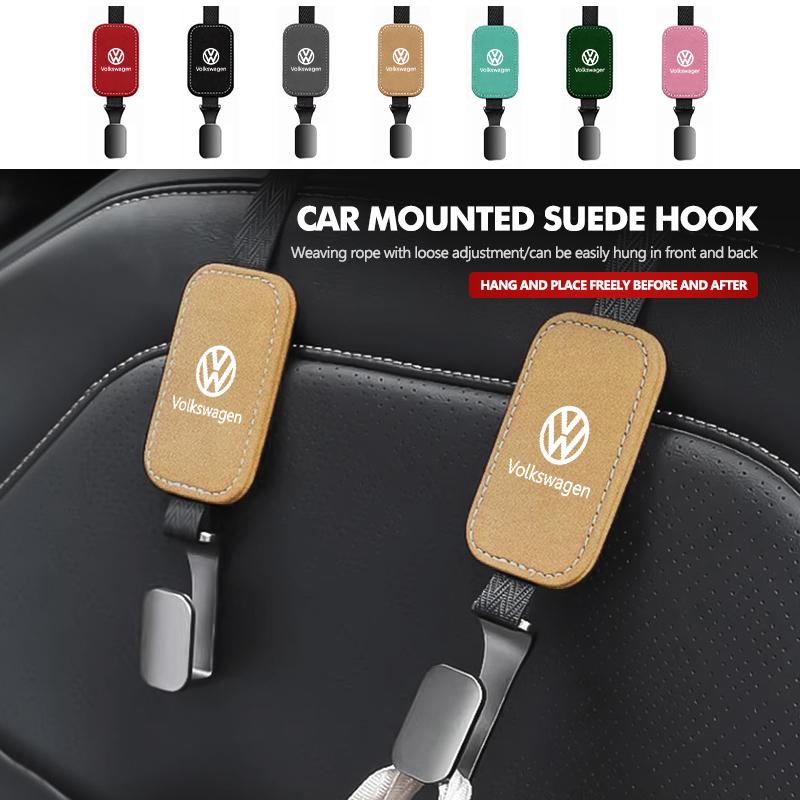 Universal Car Suede Hook High-Quality Headrest Storage Hanger For Volkswagen VW Scirocco Jetta Beetle Golf 4 5 6 Passat Polo B5