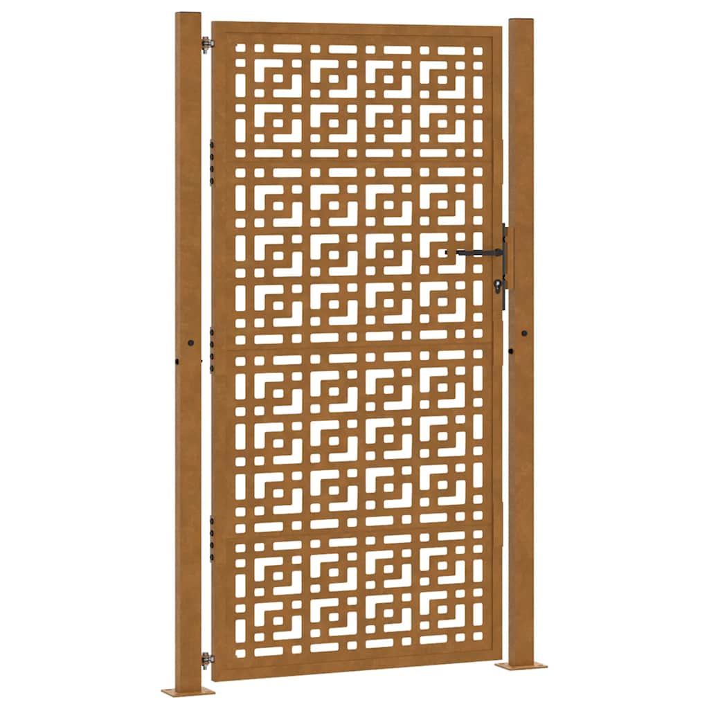 Gartentor 100x200 cm Verwitterungsstahl Kreuz Design