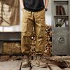 Retro Trendy Brand Spring and Autumn Thin Men's Casual Elastic Waist Tooling Trousers