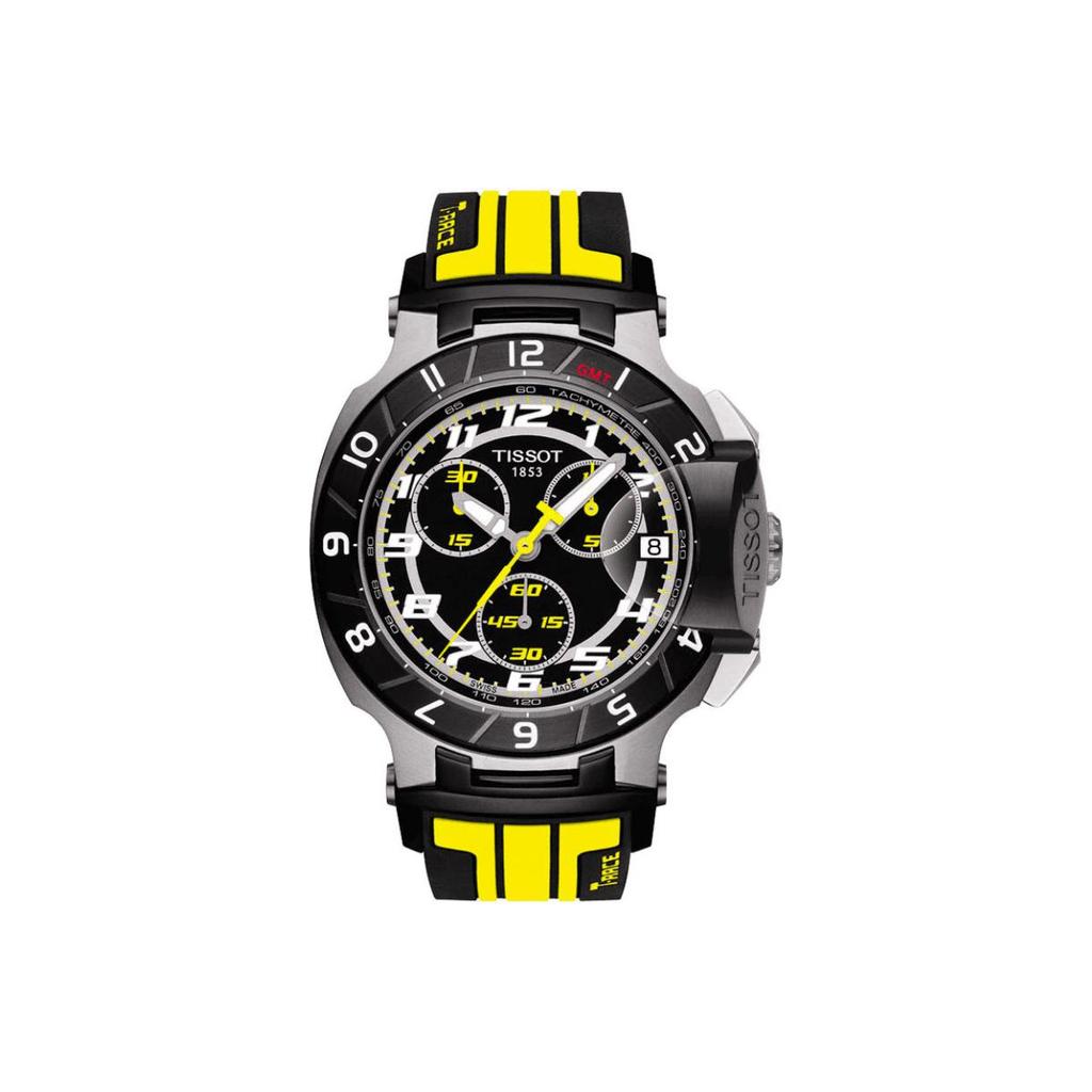 TISSOT Race Collection Quartz Movement 100m Water Resistance Men's Watch 50.26mm Black Dial Stainless Steel Case T048.417.27.057.13