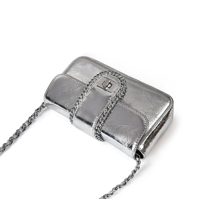 Women's Bag Foreskin Crossbody Bag Chain Bag Fashion Shoulder Small Square Bag