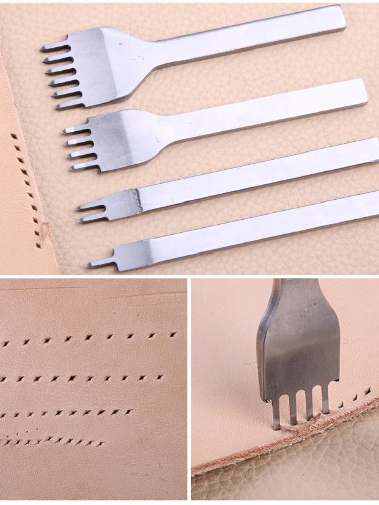 Leather Tool White Steel Diamond Cutting 3456mm Manual Punch Diy Hand Sewing Process