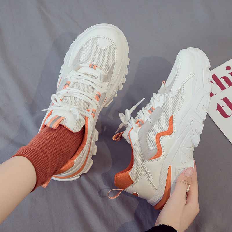 Zapatillas de deporte gruesas para mujer, zapatos vulcanizados con plataforma y suela gruesa, zapatillas de correr informales transpirables a la moda