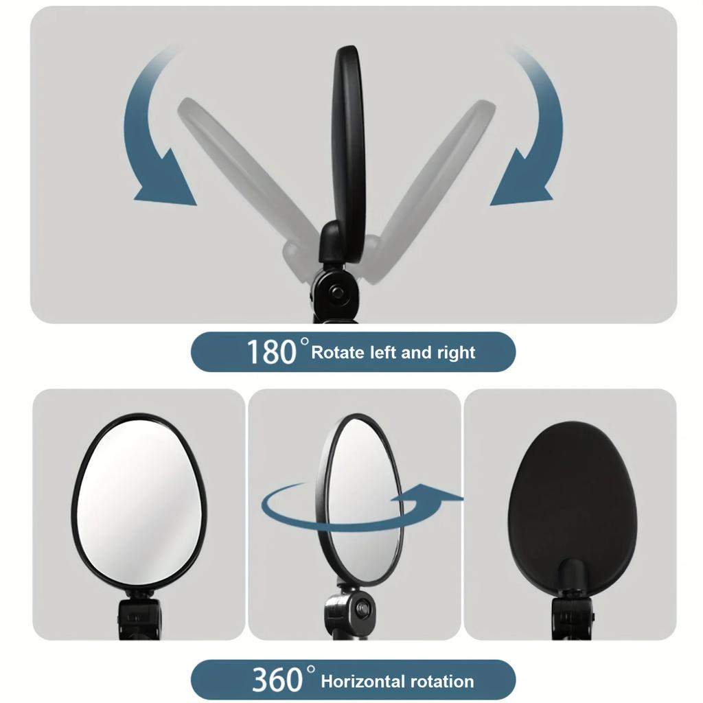 1/2PC Bike Mirror 360 Degree Adjustable Rotatable Handlebar Mirror Wide Cycling Rear View Mirror Accesorios Bycicle Accessories