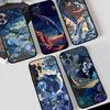 Space Ocean Whale Shark Black Silicone Phone Case For Iphone 17 Air 16 15 14 13 12 11 Pro Max Plus Back TPU