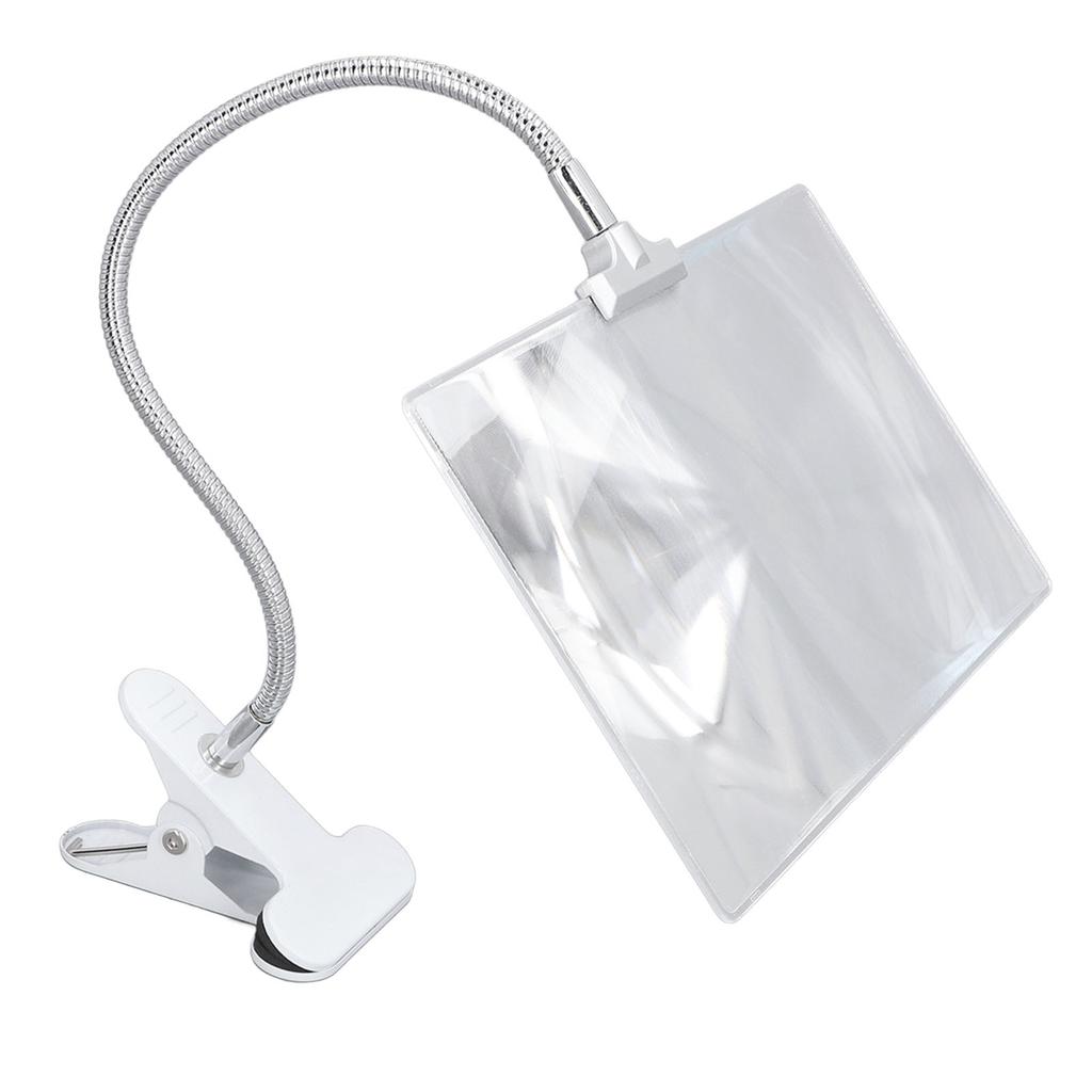 4X Große Seitenlupe Ganzseitiger Betrachtungsbereich Lupe mit flexiblem Schwanenhals für Senioren zum Lesen