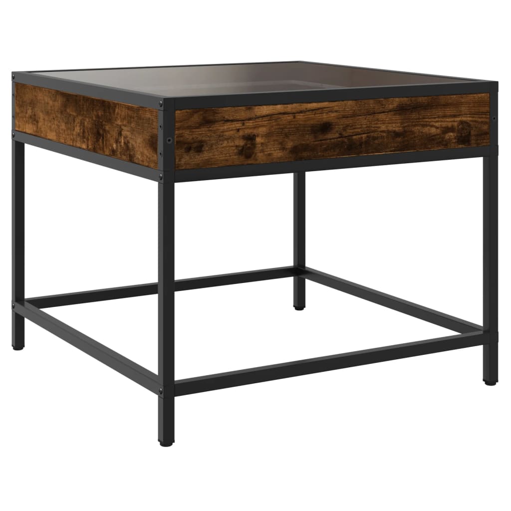 Infinity LED Coffee Table in Smoked Oak 50x50x41 cm