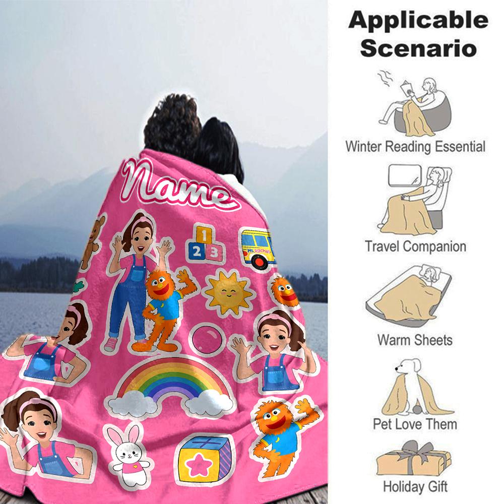 Customiz Name Personality Ms. Rachel Blanket Soft &Warm Sofa Office Bed Travel Lunch Break Blanket, Gift Suitable All Seasons