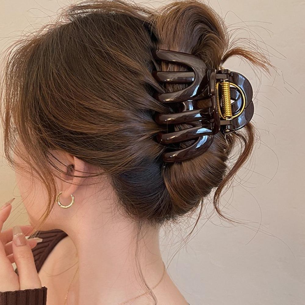Updo French Style Pumpkin Hair Claw Large Cute Hair Grab Temperament 9cm/3.54inch Shark Clip Female