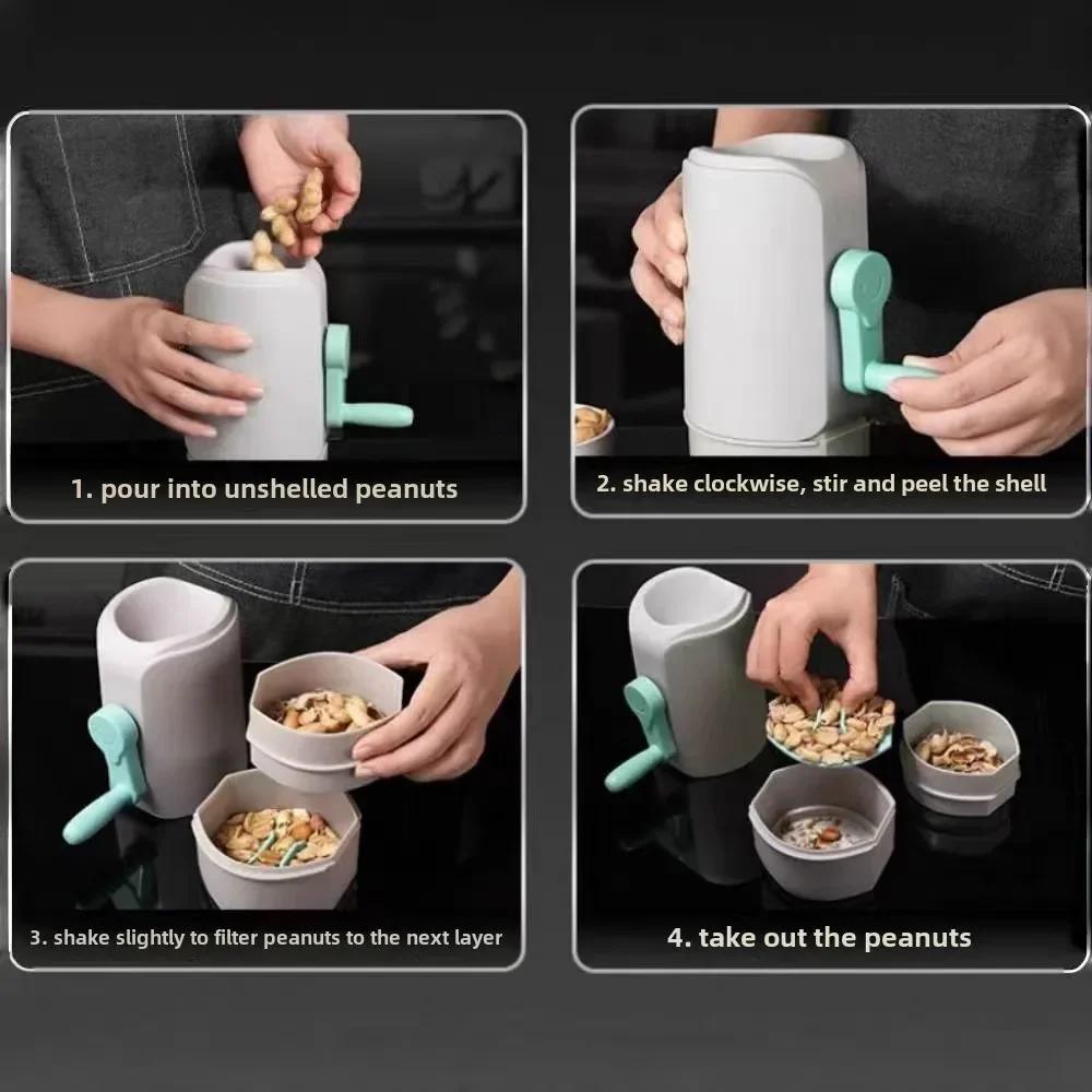 Raw and Cooked Peanut Shelled Tool Automatic Peanut Sheller Food Grade Peanut Peeler Peanut De-Shelling Machine Kitchen Gadgets