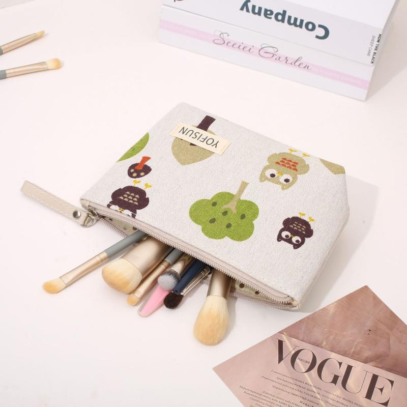 Cosmetic Bags Zipper Opening Key Card Holder Cartoon Student Pencil Case Coin Purse Ladies Hand Portable Storage Bag